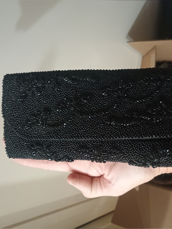 Source Unknown Handbags - Vintage Grandmother's Black Beaded Evening Clutch